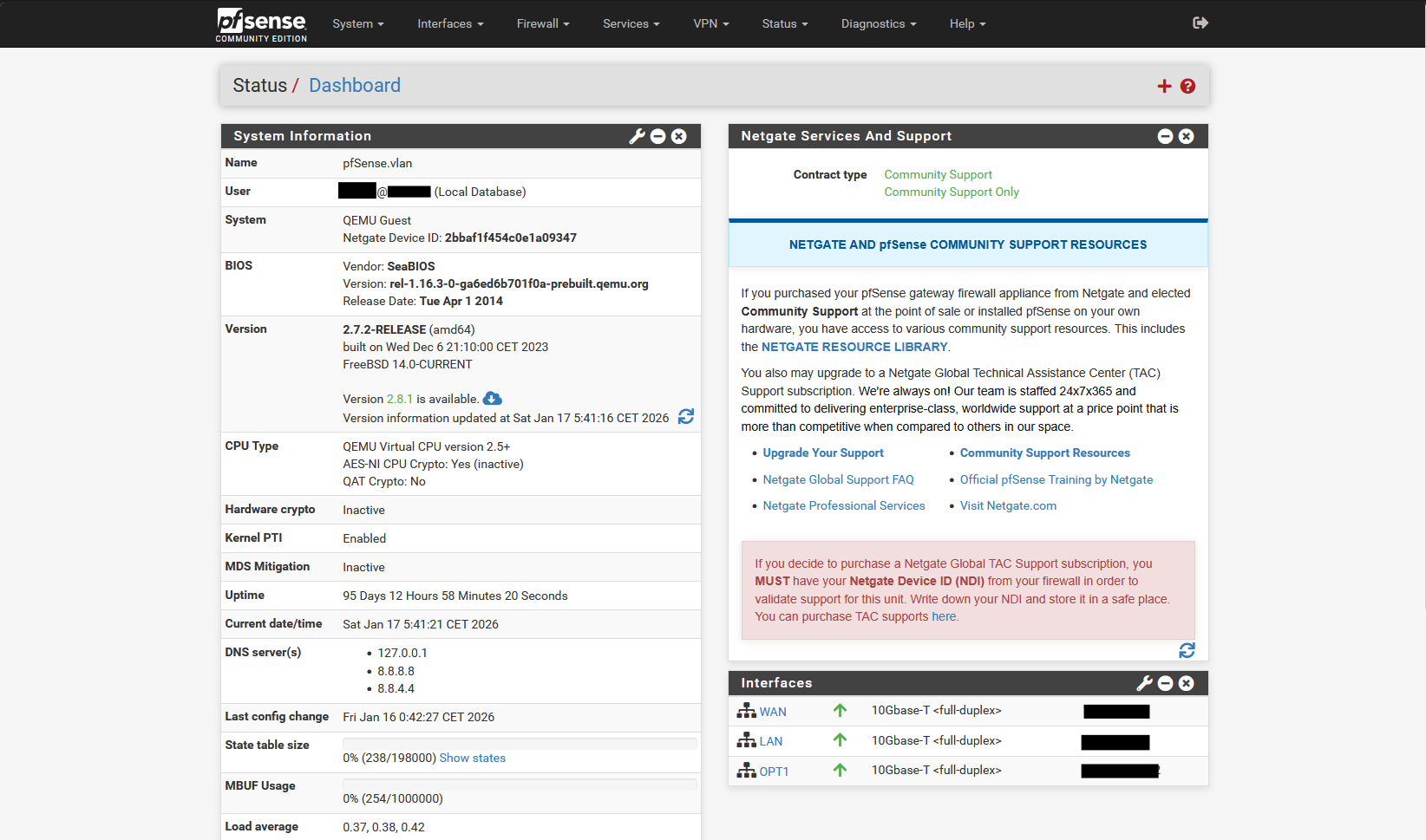 Screenshot d'exemple d'une configuration de pare-feu mise en place sur les serveurs de l'entreprise