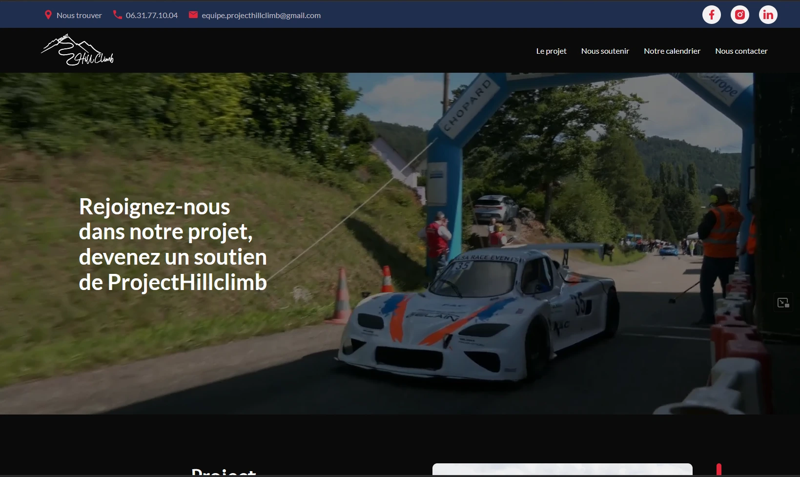 Preview du site web relatif à l'association sportive du même nom